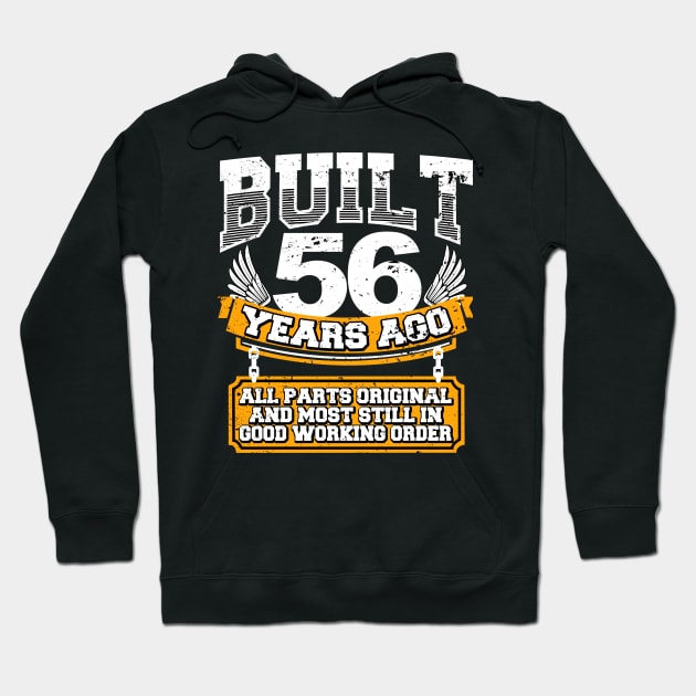 Funny 56th Birthday Shirt Vintage Built 56 Years Ago Joke Hoodie by Nikkyta